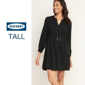 NWT Old Navy boho tassel-tie lightweight summer swing dress, size M TALL